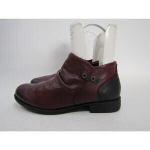 Remonte Womens Size 38 EUR Burgundy Leather Zip Slouch Ankle Fashion Boots
